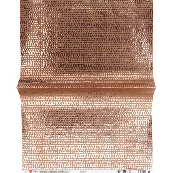 Papier Paper Patch - A pois - Rose doré - 30 x 42 cm - 1 feuille - Photo n°0