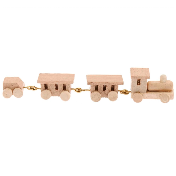 Train en bois miniature - 9 x 1 x 1,5 cm - Photo n°1