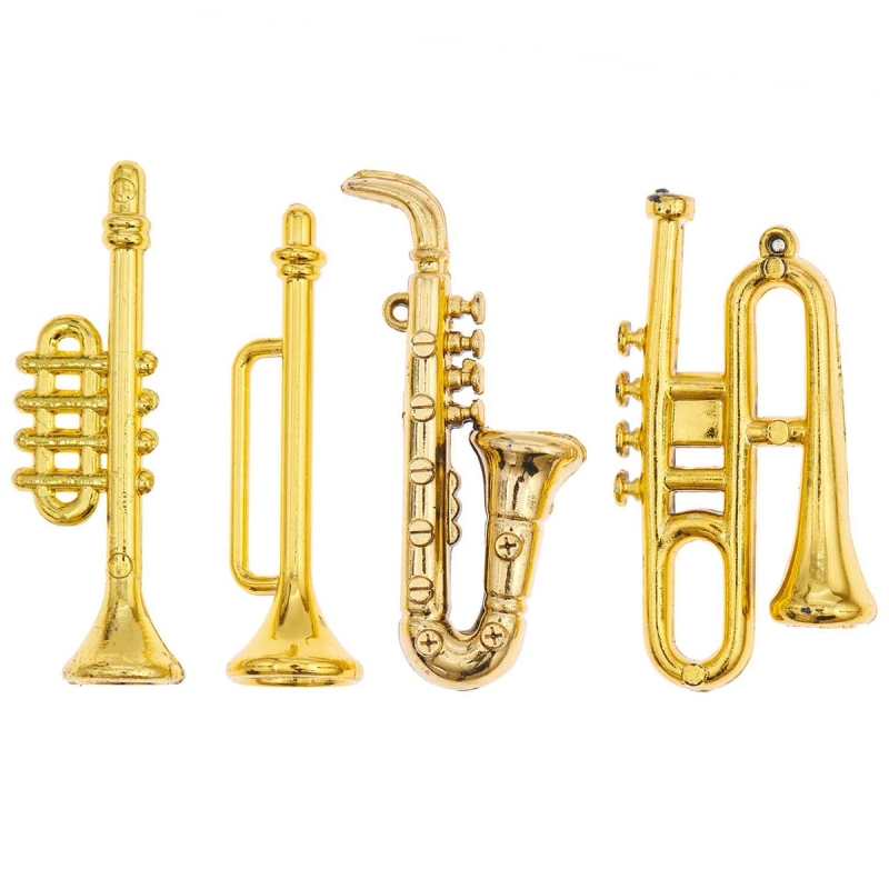 Instrument de Musique-Trompette or Réplique Miniature sur socle