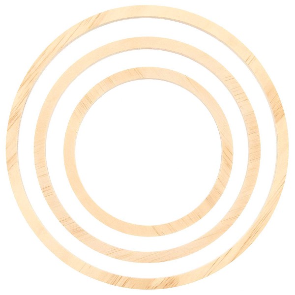 Cercles en bois - 15 à 25 cm - 3 pcs - Photo n°1