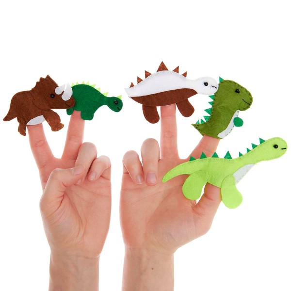 Kit DIY Marionnette à doigts - Dinosaures - 5 pcs - Photo n°2