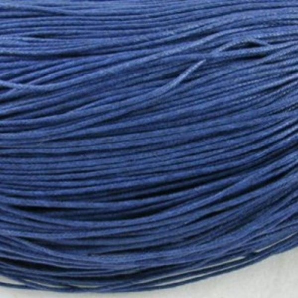 Fil coton ciré Bleu foncé  1mm par 10 mètres - Photo n°1