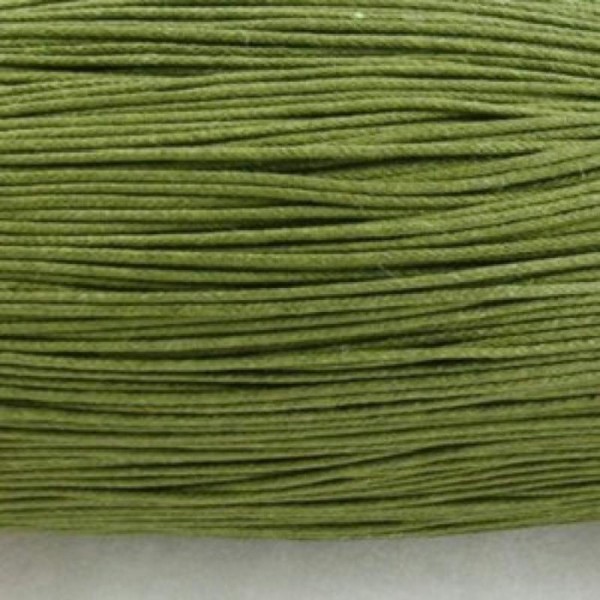 Fil coton ciré Vert olive  1mm par 10 mètres - Photo n°1