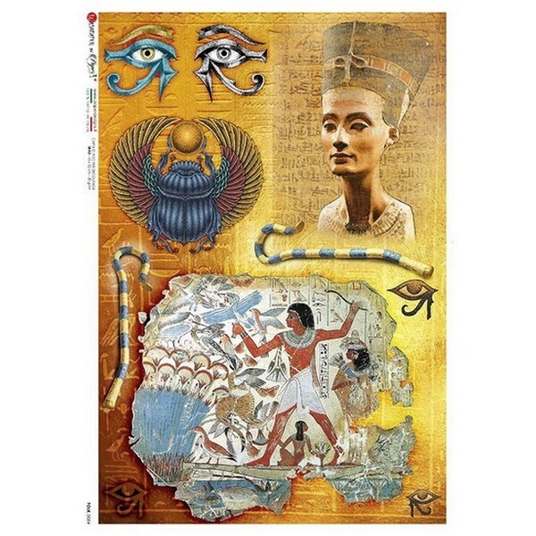 1 feuille de papier de riz 22,5 x 32 cm découpage collage Paper Designs EGYPTE 0084 - Photo n°1