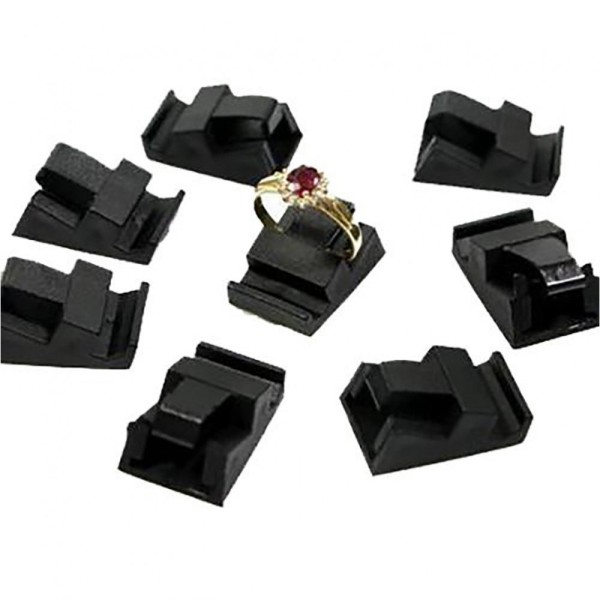 Porte bijoux supports bagues noirs pour cubes d'etiquette prix (10 pièces) Noir - Photo n°1