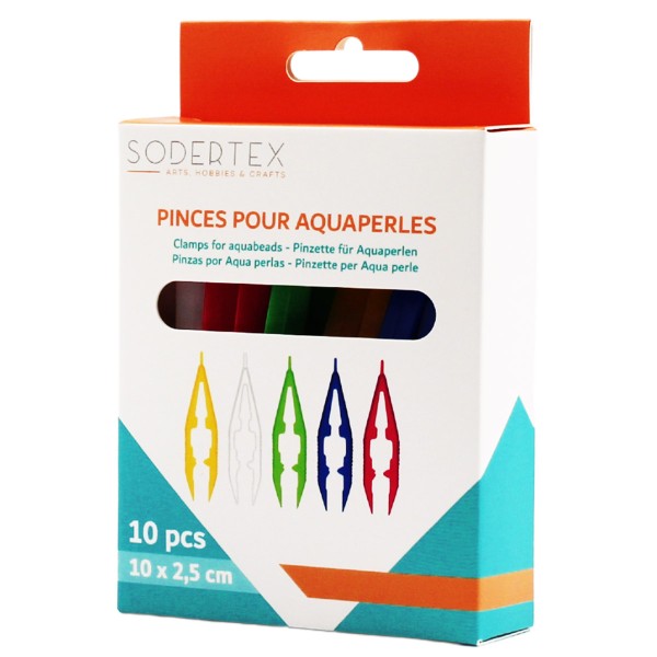 Pinces pour aquaperles - Multicolores - 10 x 2,5 cm - 10 pcs - Photo n°2