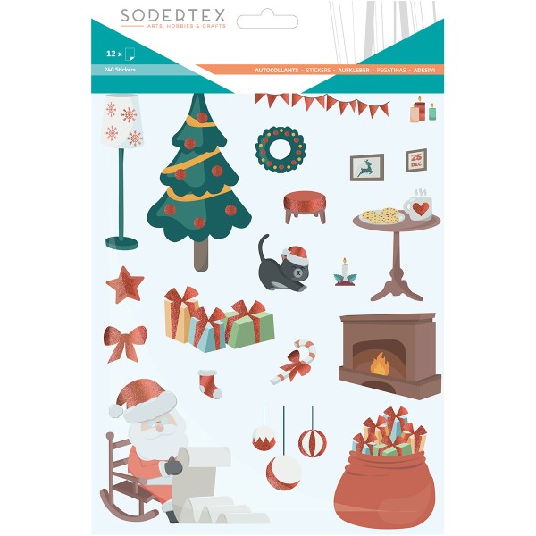 Stickers pédagogiques - Noël en paillettes - 240 pcs - Photo n°1