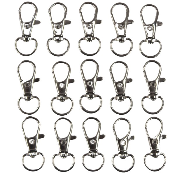 Porte-clés mousquetons - Argent - 3,2 cm - 10 pcs - Photo n°1