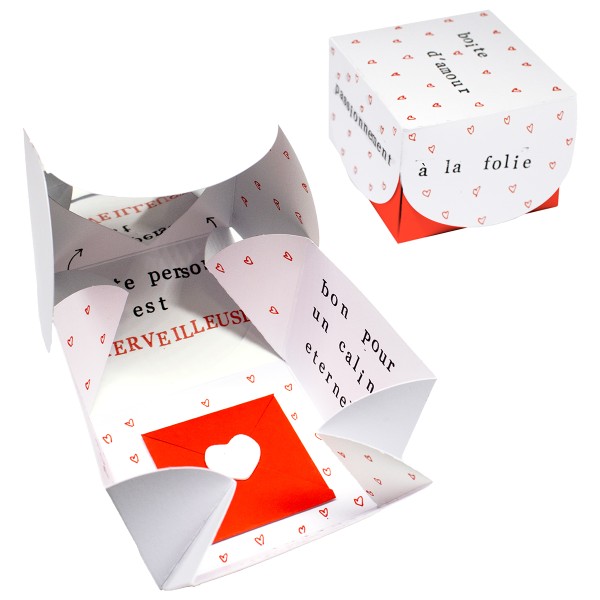 Boîtes magiques en carton à décorer - Blanc - 8 x 8 x 6 cm - 5 pcs - Photo n°2