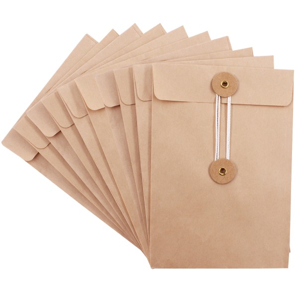 Enveloppes à fermeture japonaise - Marron - 16,2 x 11,4 cm - 10 pcs - Photo n°1
