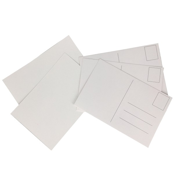 Cartes postales en carton à décorer - Blanc - 10 x 15 cm - 10 pcs - Photo n°1