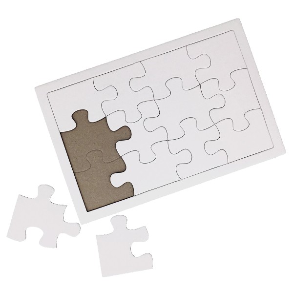 Puzzles en carton à décorer de 12 pièces- 14 x 21 cm - 10 pcs - Photo n°1