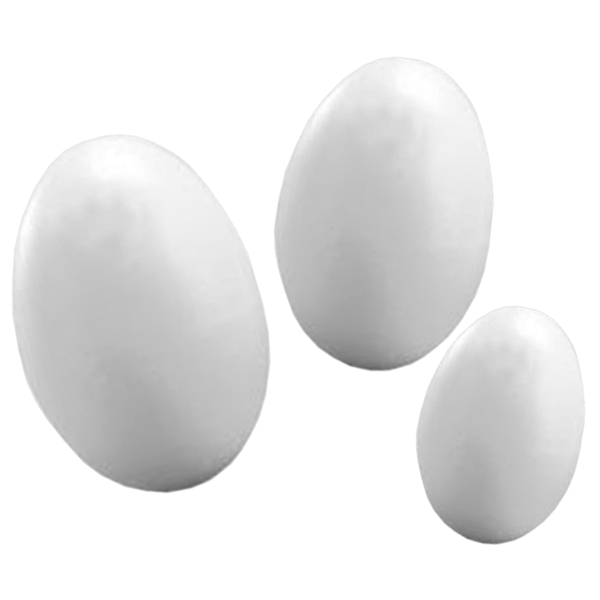 Oeufs en polystyrène - Blanc - 2 x 3 cm / 3 x 4 cm / 3,5 x 5 cm - 100 pcs - Photo n°1