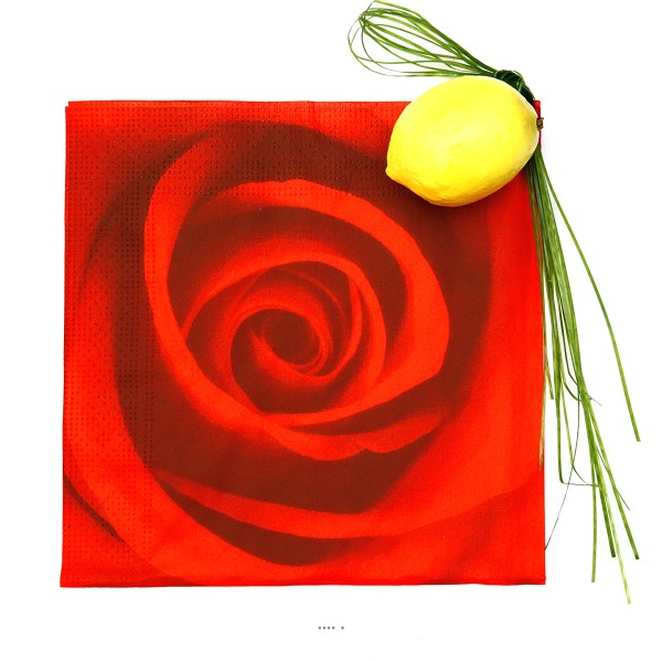 Serviettes de table fleur Rose x20 Rouge en papier 3 plis - Photo n°1