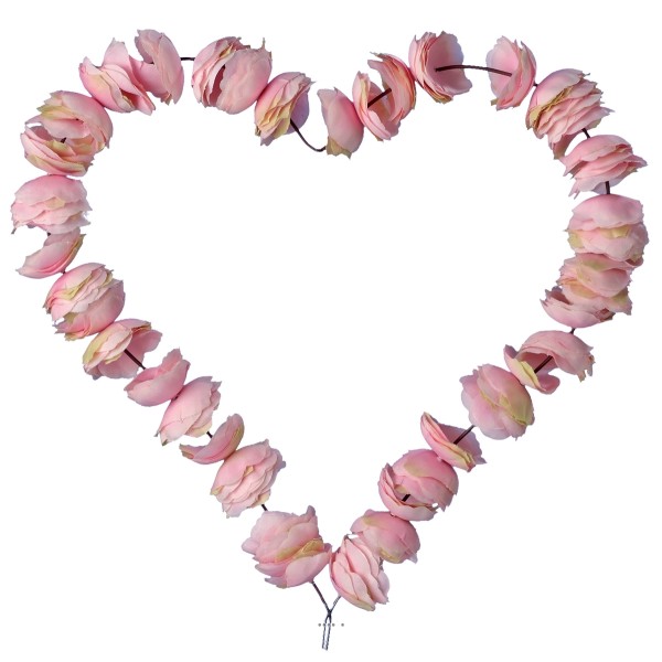 Coeur Rose pétale artificiel D 23cm - Photo n°1
