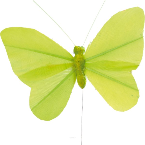 Papillons artificiels x 6 vert L 8 5 X H 5 cm - Photo n°1