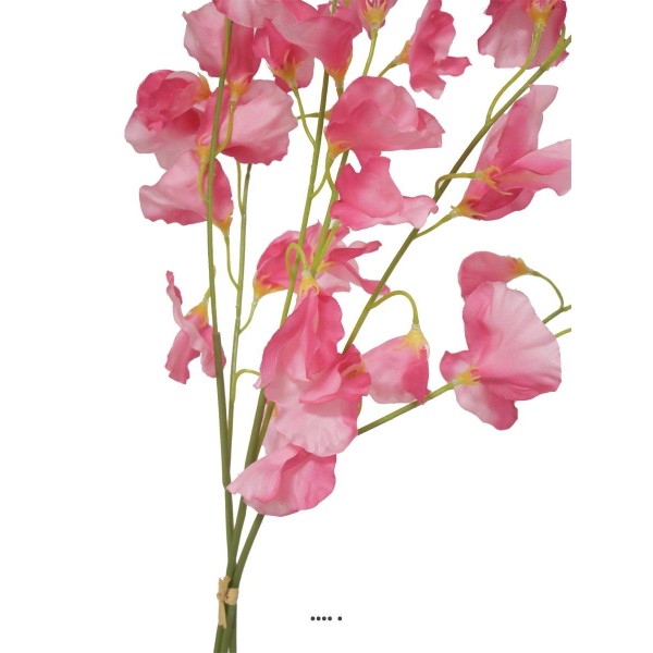 Pois de senteur fleur artificielle en 3 branches H 50 cm Rose fushia - Photo n°2