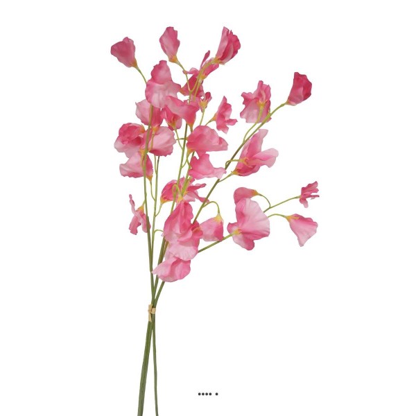 Pois de senteur fleur artificielle en 3 branches H 50 cm Rose fushia - Photo n°1
