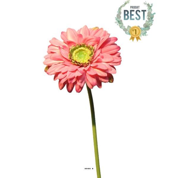 Gerbera artificiel, H 48 cm Rose soutenu - BEST - Photo n°1