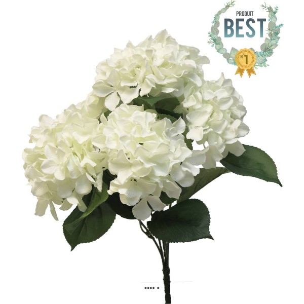 Bouquet d’Hortensia artificiel en branche, H 45 cm Crème - BEST - Photo n°1