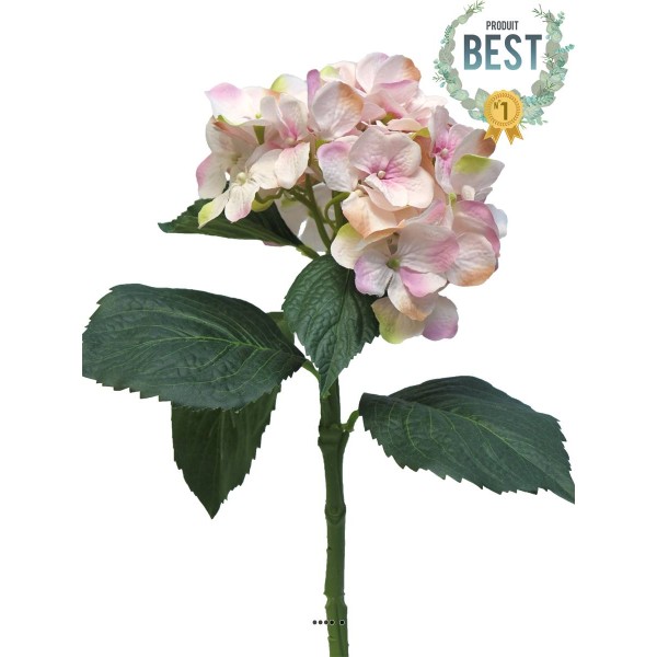 Hortensia artificiel en branche, H 48 cm Rose - BEST - Photo n°1