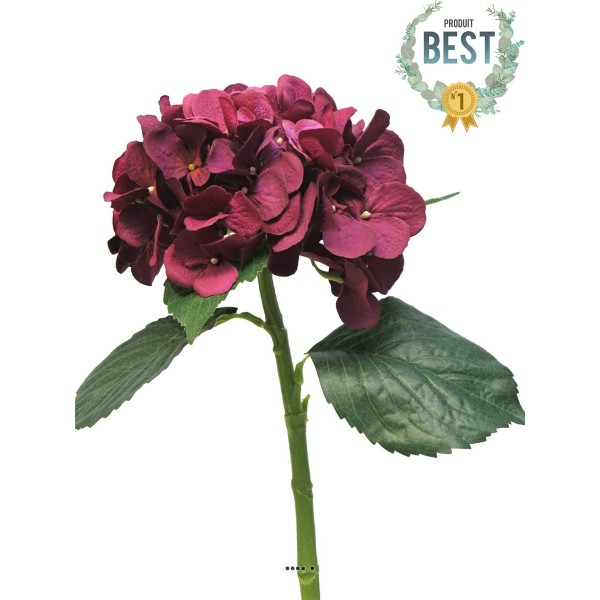 Hortensia artificiel en branche, H 48 cm Rose fushia - BEST - Photo n°1