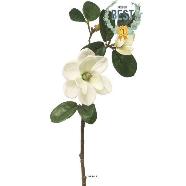 Magnolia du Japon artificiel en tige, H 51 cm Crème - BEST - Photo n°1