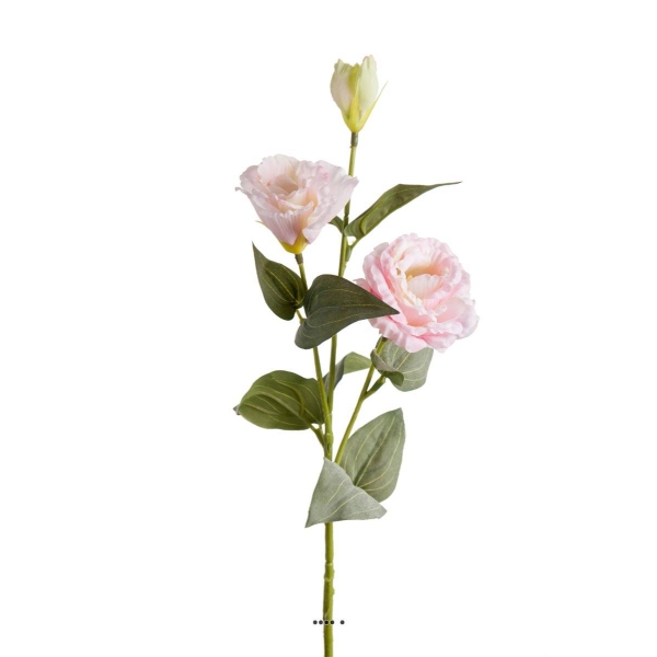 Lisianthus factice en tige H70cm D18cm 3fleurs de qualité Rose soutenu - Photo n°1