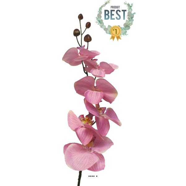 Tige d’orchidée phalaenopsis artificielle, H 78 cm Rose - BEST - Photo n°1