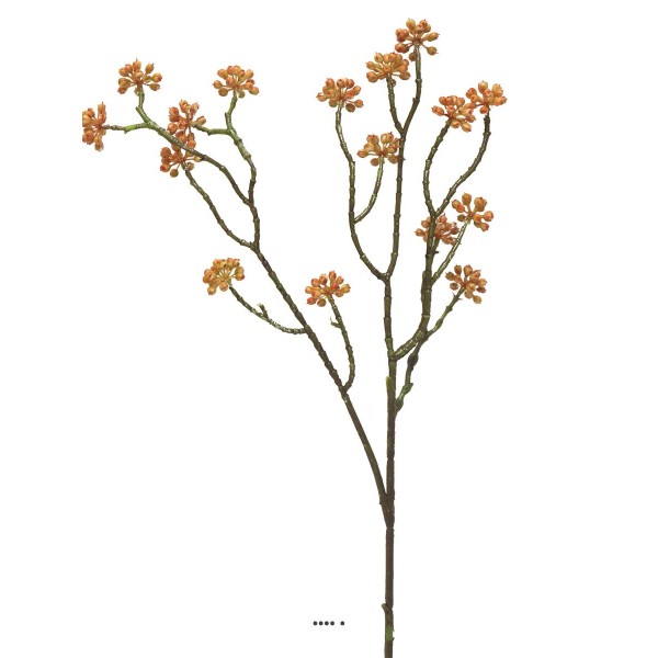Minis fleurs colorées artificielles en branche, H 58 cm Orange - BEST - Photo n°2