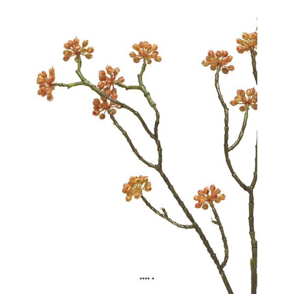 Minis fleurs colorées artificielles en branche, H 58 cm Orange - BEST - Photo n°3