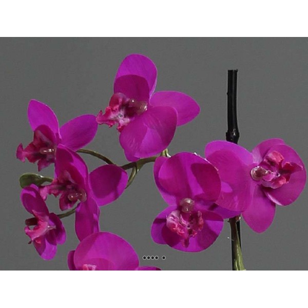 Orchidée phalaenopsis artificielle en pot céramique, H 30 cm Pourpre - Photo n°3