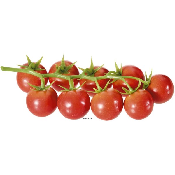 Grappe de 9 petites tomates artificielles en plastique D 20x10 cm Rouge - Photo n°1