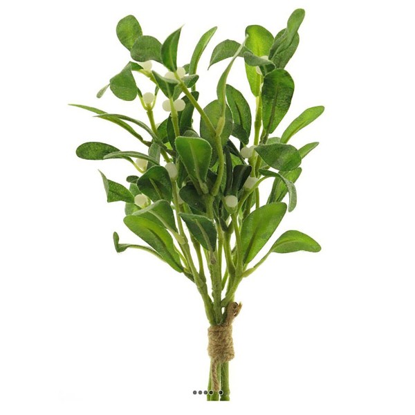 Bouquet de 3 branches de gui artificiel effet givré H 35 cm - Photo n°1