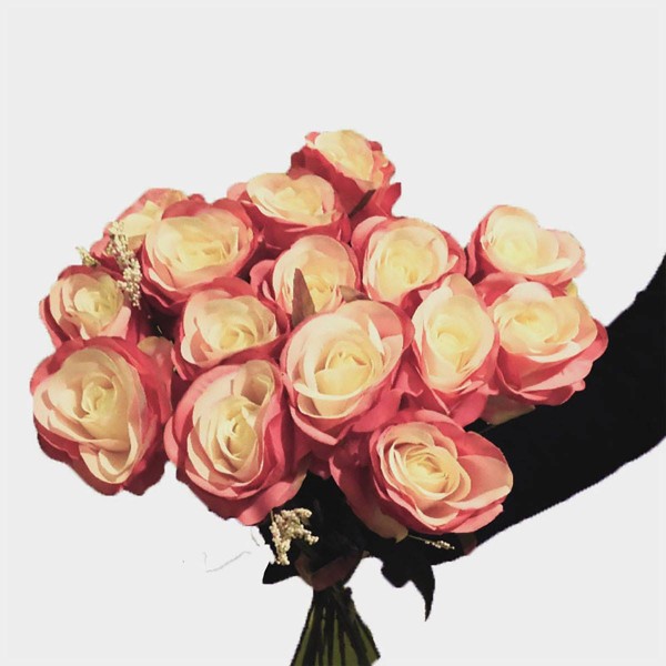 Bouquet de 15 roses artificielles parfumées Saint Valentin Sentiment H 70 cm - Photo n°2