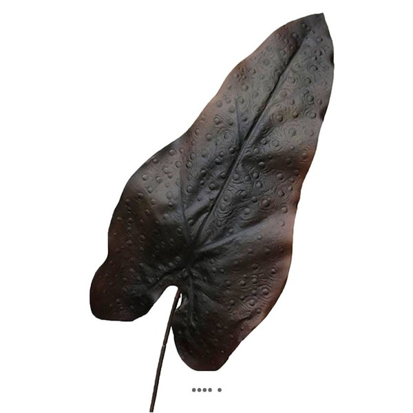 Feuille de caladium artificiel en tige H 80 cm Noir - Photo n°1