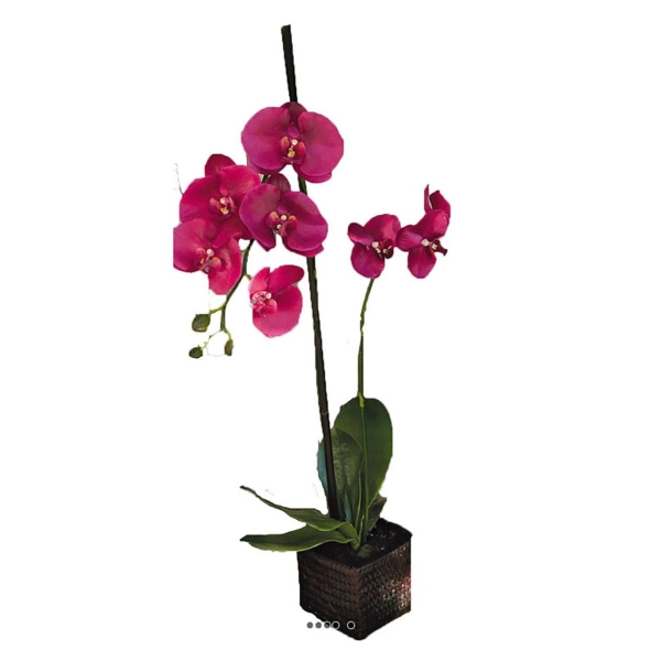 Sublime orchidée artificielle en pot H 75 cm Rose fushia - Photo n°1