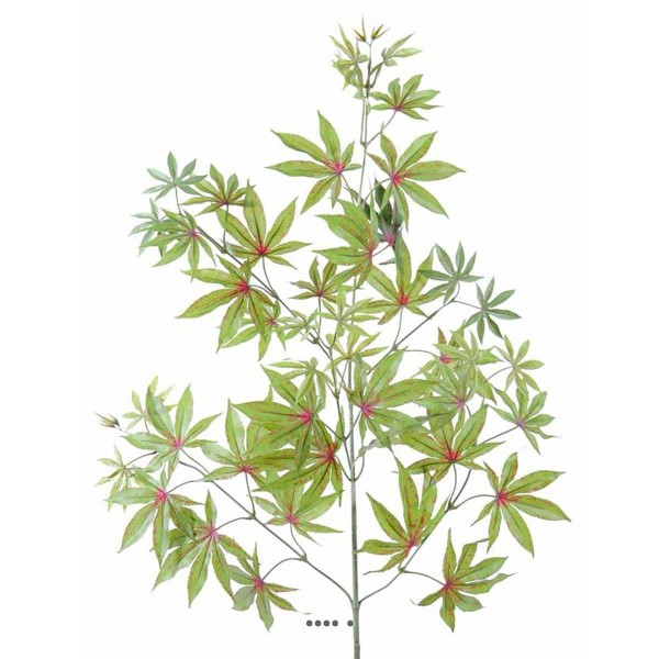 Branche d'aralia artificielle H 70 cm Magnifique vert-rouge - Photo n°1