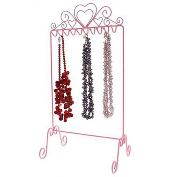Porte bijoux présentoir dressing pour colliers Rose - Photo n°1