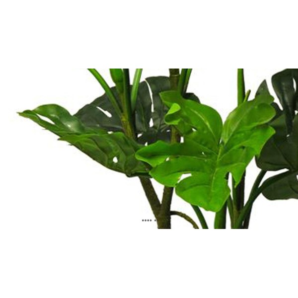 Monstera deliciosa artificiel en pot 3 troncs 14 grandes feuilles H 135 cm Vert - Photo n°3