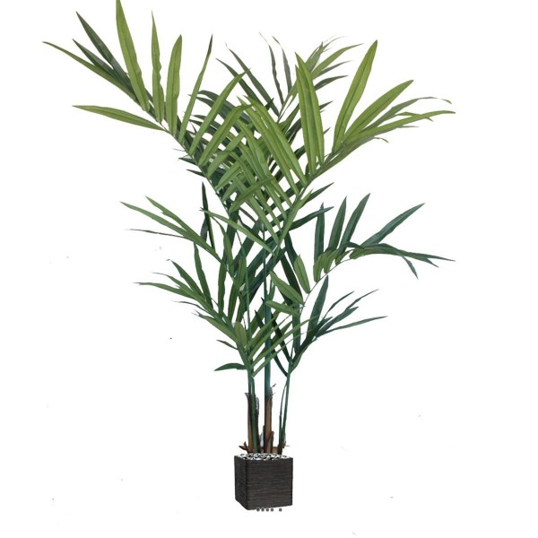 Palmier kentia artificiel en pot 12 palmes H 210 cm en kit Vert - Photo n°4