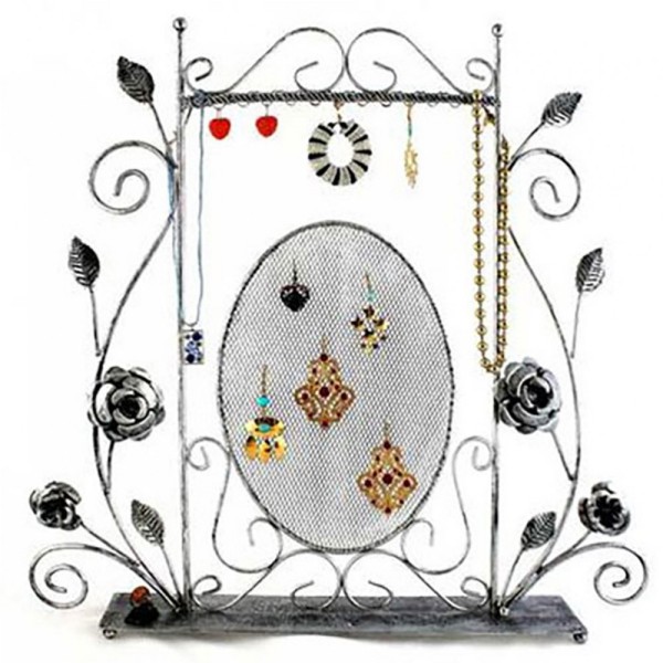 Porte bijoux porte bijoux grand cadre pour collier chaine et boucles Gris - Photo n°1
