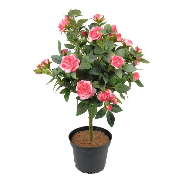 Rosier Boule factice en pot H42cm lesté adorable Rose soutenu - Photo n°1