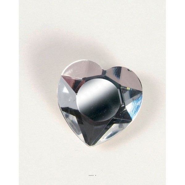 Coeurs X 6 diamants 34 mm strass en plastique taille diamant - Photo n°1