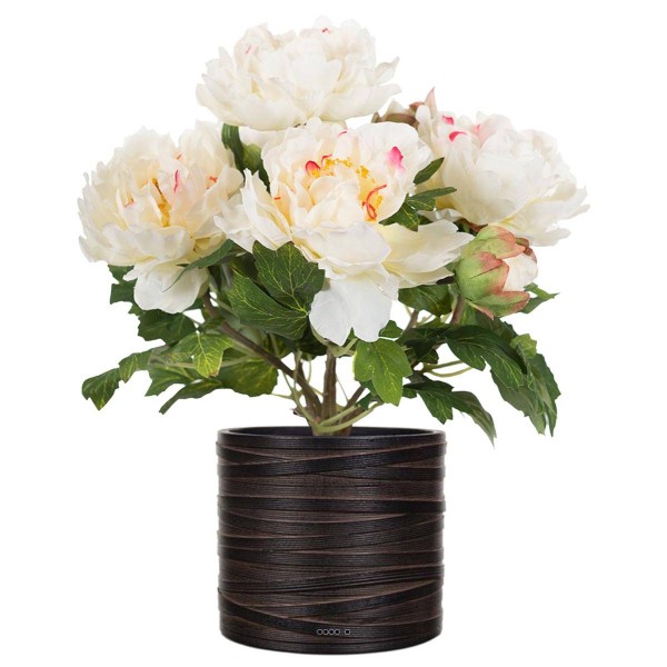 Pivoine artificielle en pot H 35 cm 4 fleurs et 2 boutons Blanc rose - Photo n°2