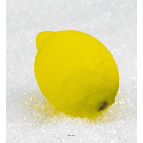 Citron jaune artificiel luxe en lot de 3 Plastique soufflé H 80x60 mm - Photo n°1