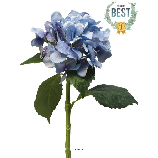 Hortensia artificiel en branche, H 48 cm Bleu royal - BEST - Photo n°1