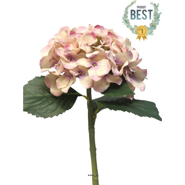 Hortensia artificiel en branche, H 48 cm Rose beauty - BEST - Photo n°1