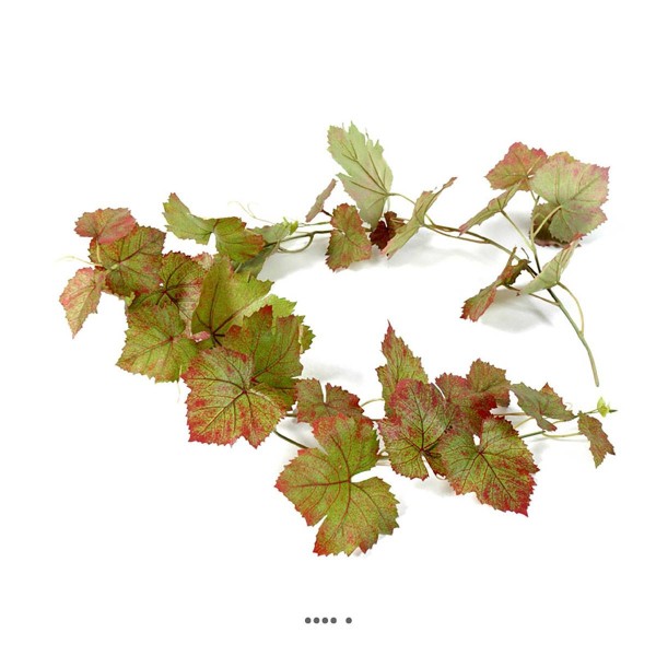 Guirlande de vigne artificielle L 118 cm 34 feuilles en tissu enduit Automne - Photo n°1