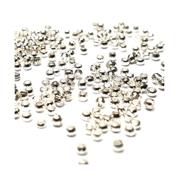 Accessoires création perles à écraser 4mm 200 pièces Argenté - Photo n°1